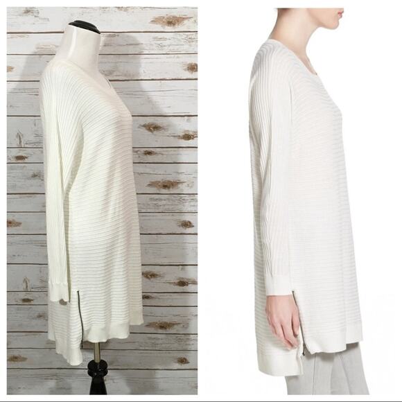 Trouve Side Zip Sweater Tunic - White - Small - Picture 2 of 16